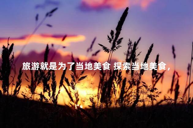旅游就是为了当地美食 探索当地美食，旅行不只是游玩